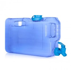 Geo Sports Bottles 1.1 Gallon BPA Free Leak- Proof Slim Refrigerator Water Dispenser Bottle w/Faucet & 58mm Screw Cap (Dark Blue)